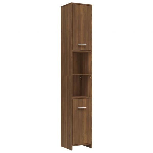 Badezimmerschrank Braun Eichen-Optik 30x30x183,5 cm