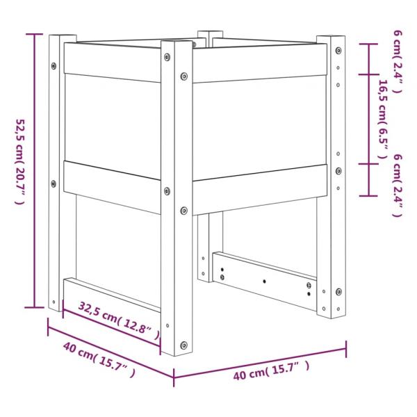 Pflanzkübel 2 Stk. Grau 40x40x52,5 cm Massivholz Kiefer