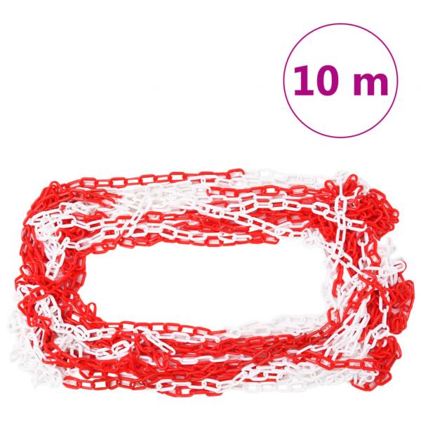 Leitkegel-Set mit 10 m Kette Rot und Weiß