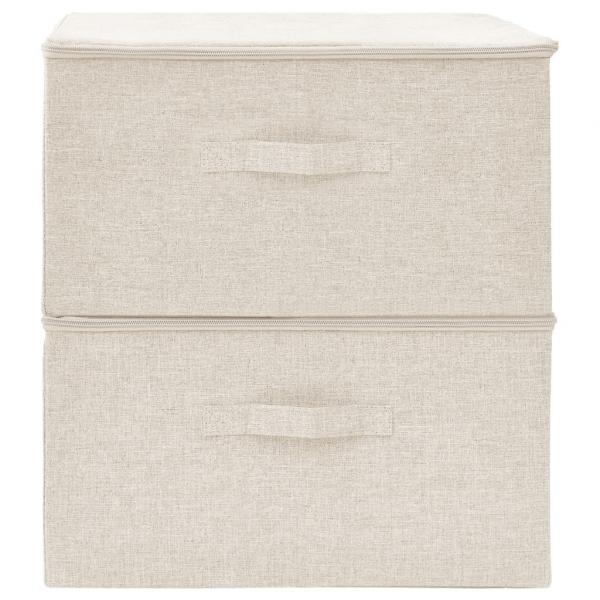 Aufbewahrungsboxen 2 Stk. Stoff 43x34x23 cm Creme