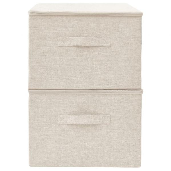 Aufbewahrungsboxen 2 Stk. Stoff 43x34x23 cm Creme