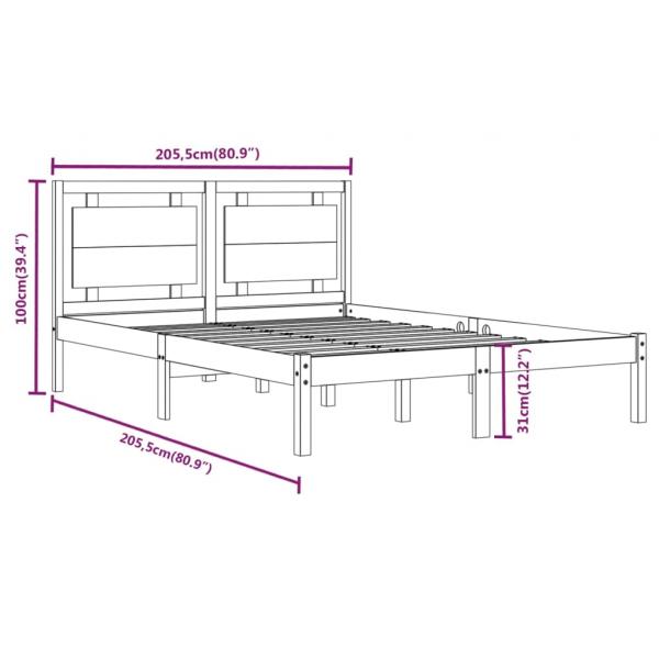 Massivholzbett Honigbraun 200x200 cm