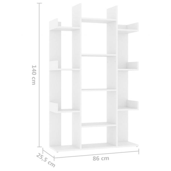 Bücherregal Weiß 86x25,5x140 cm Holzwerkstoff