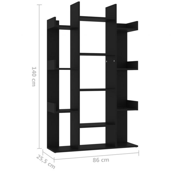 Bücherregal Schwarz 86x25,5x140 cm Holzwerkstoff