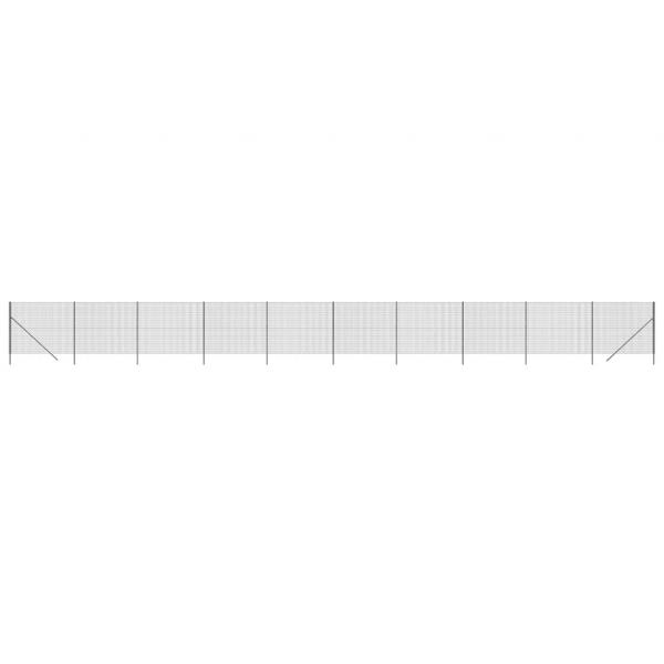 Maschendrahtzaun Anthrazit 1,6x25 m Verzinkter Stahl