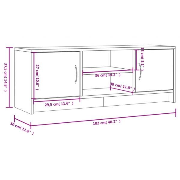 TV-Schrank Betongrau 102x30x37,5 cm Holzwerkstoff