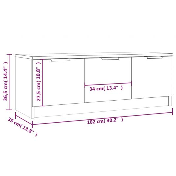 TV-Schrank Schwarz 102x35x36,5 cm Holzwerkstoff