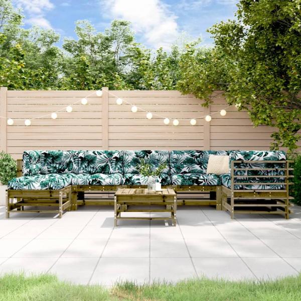 ARDEBO.de - 8-tlg. Garten-Lounge-Set mit Kissen Imprägniertes Kiefernholz