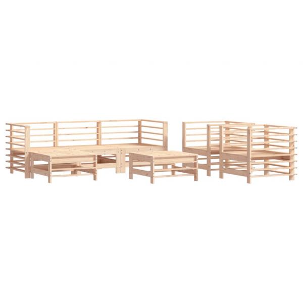 7-tlg. Garten-Lounge-Set mit Kissen Massivholz