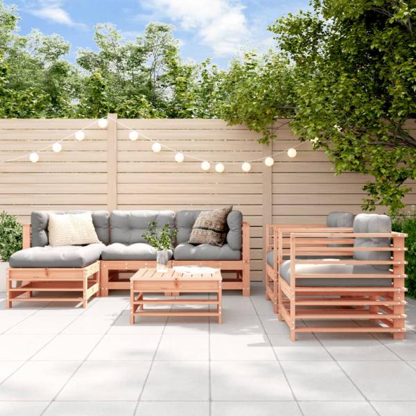 ARDEBO.de - 7-tlg. Garten-Lounge-Set mit Kissen Massivholz Douglasie