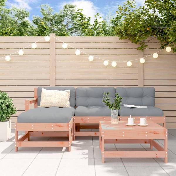 ARDEBO.de - 5-tlg. Garten-Lounge-Set mit Kissen Massivholz Douglasie