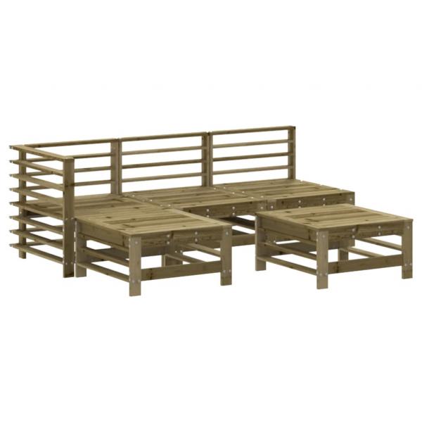 5-tlg. Garten-Lounge-Set mit Kissen Imprägniertes Kiefernholz