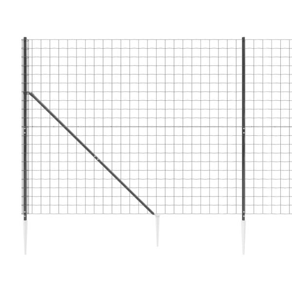 Maschendrahtzaun mit Bodenhülsen Anthrazit 1,8x25 m