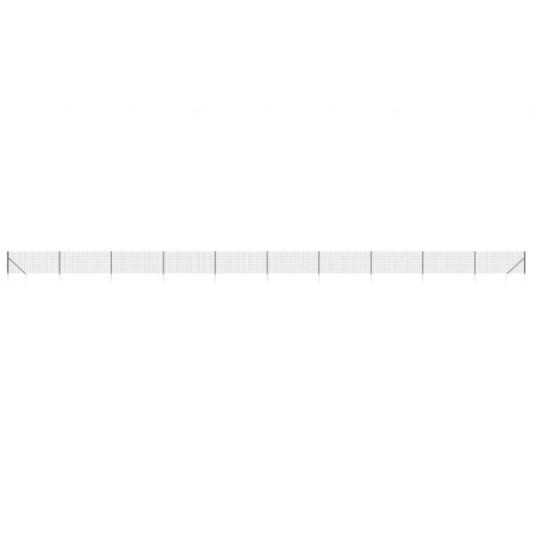 Maschendrahtzaun mit Bodenhülsen Anthrazit 1,1x25 m