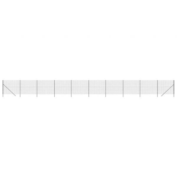 Maschendrahtzaun Anthrazit 2x25 m Verzinkter Stahl