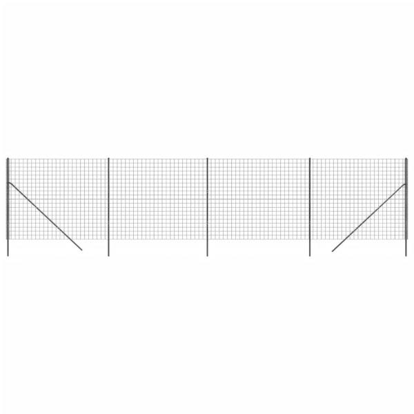 Maschendrahtzaun Anthrazit 1,6x10 m Verzinkter Stahl