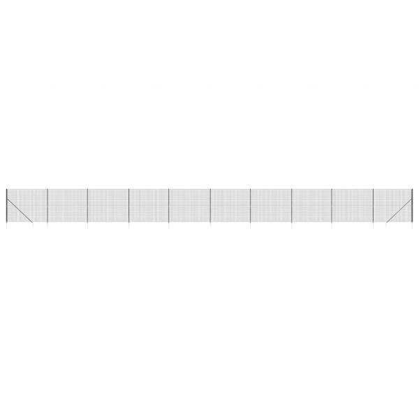 Maschendrahtzaun mit Bodenhülsen Anthrazit 2x25 m