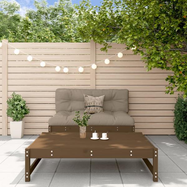 ARDEBO.de - 2-tlg. Garten-Lounge-Set mit Kissen Honigbraun Massivholz