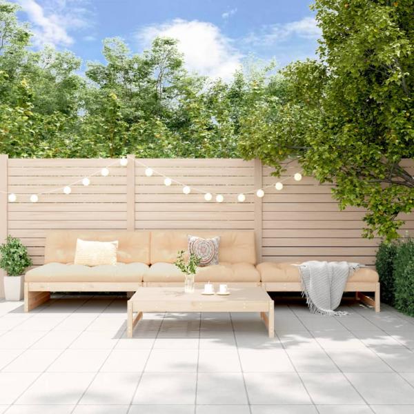 ARDEBO.de - 4-tlg. Garten-Lounge-Set mit Kissen Massivholz