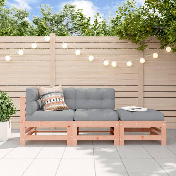 ARDEBO.de - 3-tlg. Garten-Lounge-Set mit Kissen Massivholz Douglasie