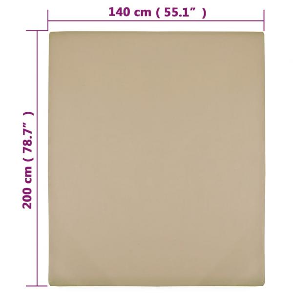 Spannbettlaken Jersey Taupe 140x200 cm Baumwolle 