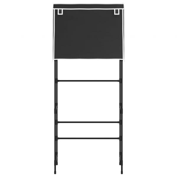 Waschmaschinenregal 2 Ablagen Schwarz 71x29,5x170,5 cm Eisen