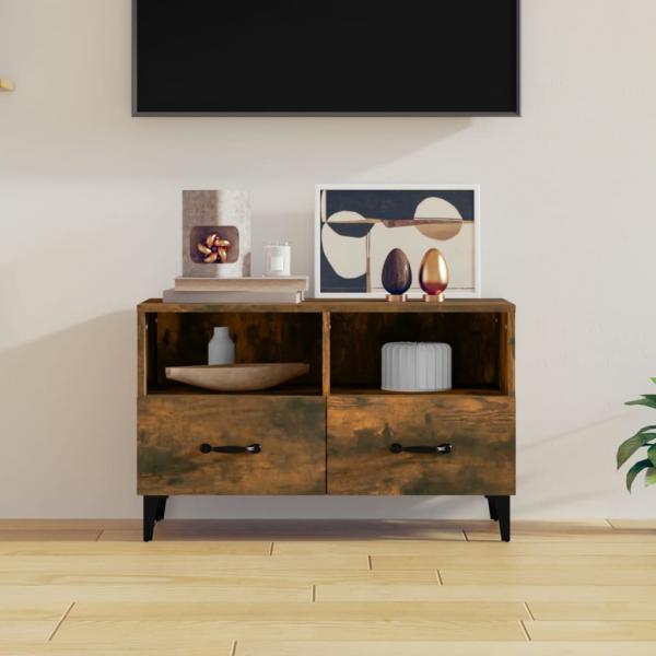 ARDEBO.de - TV-Schrank Räuchereiche 80x36x50 cm Holzwerkstoff