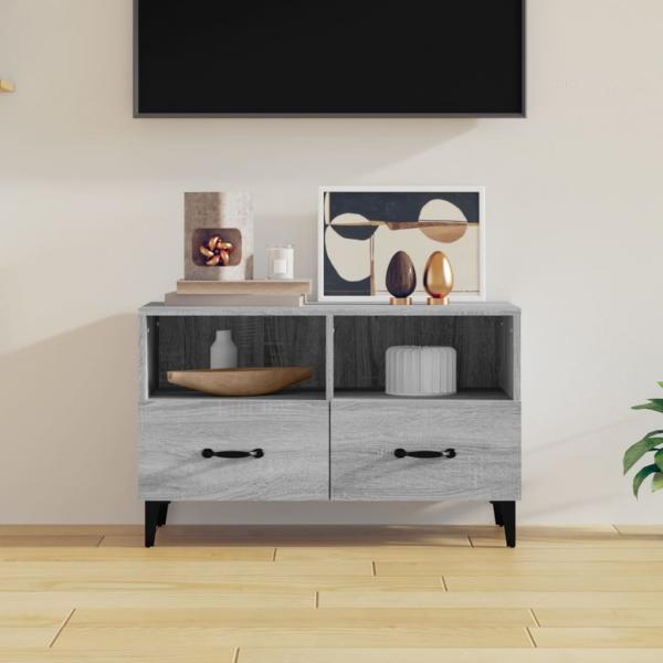 ARDEBO.de - TV-Schrank Grau Sonoma 80x36x50 cm Holzwerkstoff