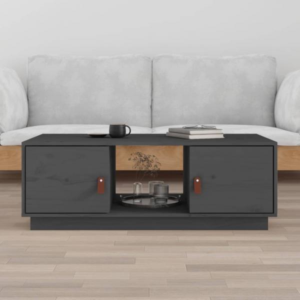 ARDEBO.de - Couchtisch Grau 100x50x35 cm Massivholz Kiefer