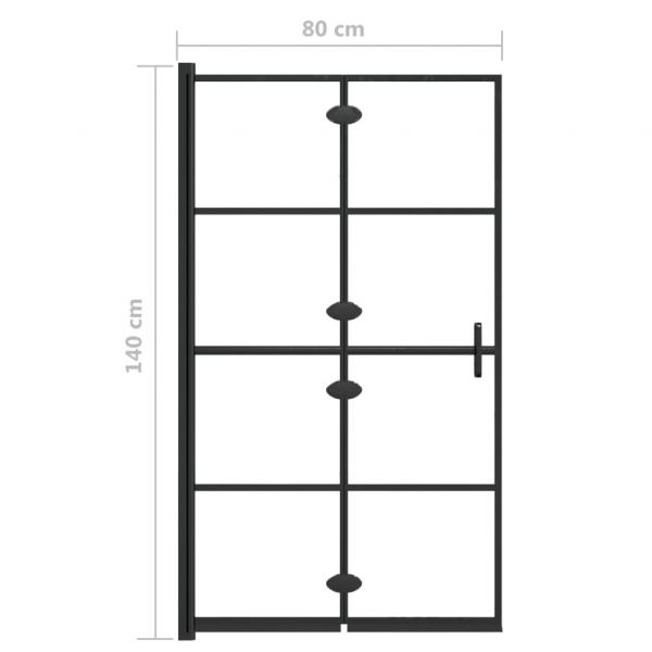 Faltbare Duschkabine ESG 80x140 cm Schwarz