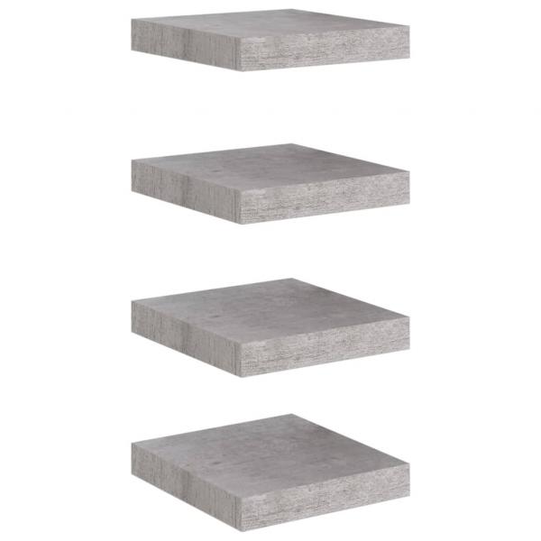 Schweberegale 4 Stk. Betongrau 23x23,5x3,8 cm MDF