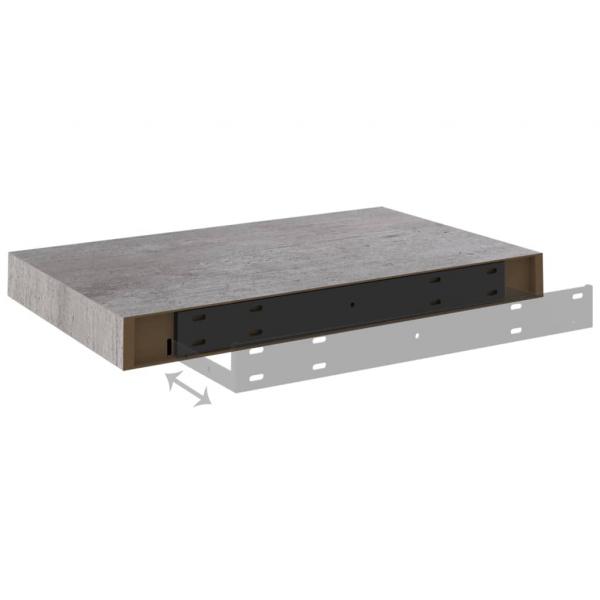 Schweberegale 2 Stk. Betongrau 40x23x3,8 cm MDF