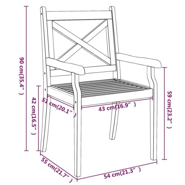 Garten-Essstühle 4 Stk. Massivholz Akazie