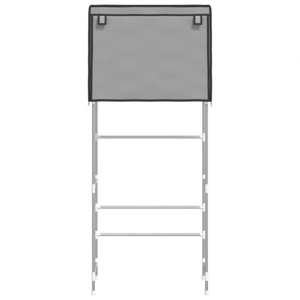 Waschmaschinenregal 2 Ablagen Grau 71x29,5x170,5 cm Eisen