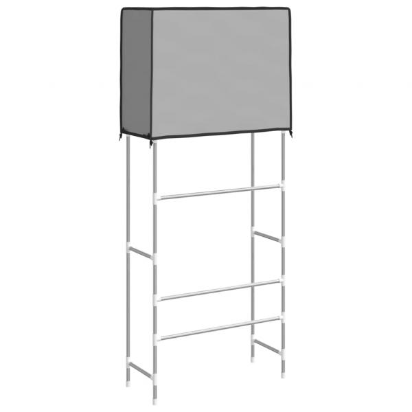 Waschmaschinenregal 2 Ablagen Grau 71x29,5x170,5 cm Eisen