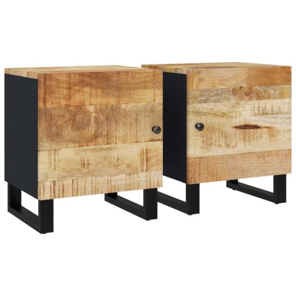 Nachttische 2 Stk. 40x33x46 cm Massivholz Mango