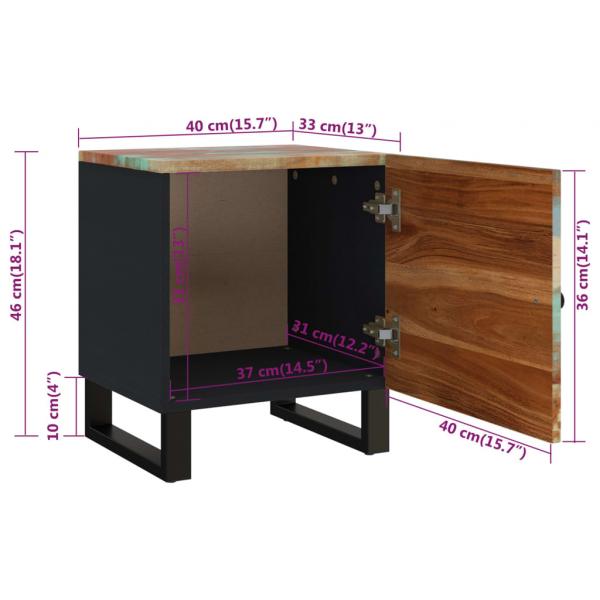 Nachttische 2 Stk. 40x33x46 cm Altholz Massiv