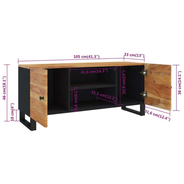 TV-Schrank 105x33x46 cm Massivholz Akazie