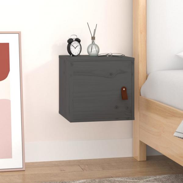 ARDEBO.de - Wandschrank Grau 31,5x30x30 cm Massivholz Kiefer