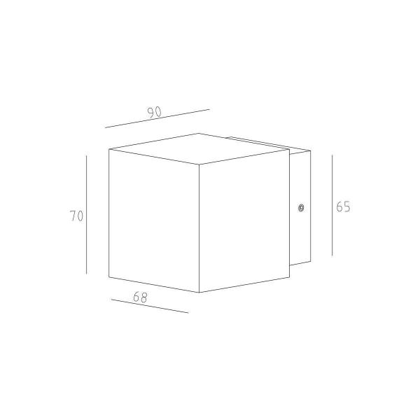 DEKO-LIGHT Cubodo II Single DG Mini Wandaufbauleuchte, 220lm, IP54, basaltgrau (731029)