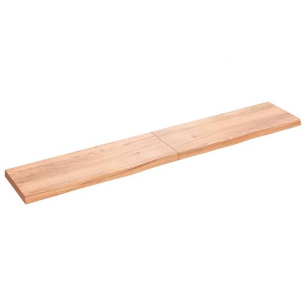 ARDEBO.de - Wandregal Hellbraun 220x40x(2-6) cm Massivholz Eiche Behandelt