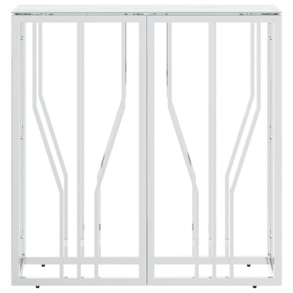 Konsolentisch Silbern 70x30x70 cm Edelstahl und Glas