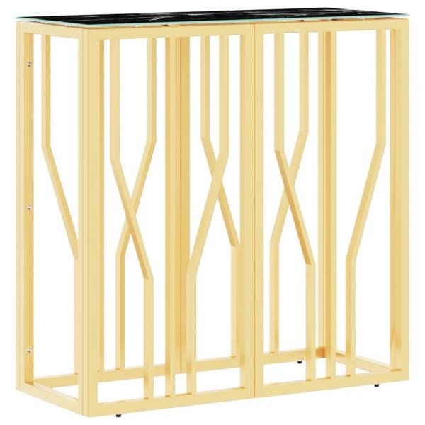 Konsolentisch Golden 70x30x70 cm Edelstahl und Glas