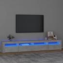 TV-Schrank mit LED-Leuchten Betongrau 240x35x40 cm