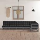 6-tlg. Garten-Lounge-Set mit Kissen Kiefer Massivholz