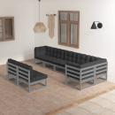 8-tlg. Garten-Lounge-Set mit Kissen Massivholz Kiefer