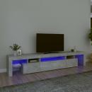 TV-Schrank mit LED-Leuchten Betongrau 215x36,5x40 cm