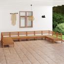 10-tlg. Garten-Lounge-Set Honigbraun Massivholz Kiefer