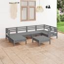 7-tlg. Garten-Lounge-Set Massivholz Kiefer Grau