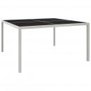 Gartentisch 130x130x72 cm Grau Stahl und Glas